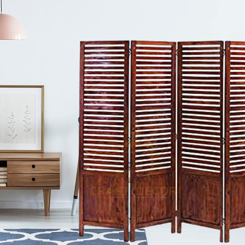 CRAFT DECOR Wooden Partition for Living Rooms, Wood Screen Separators, Wooden Rooms Wall Dividers 5 Wall Panel, Folding Screen for Living Room/Bedroom/Office/Restaurant/Pooja Room