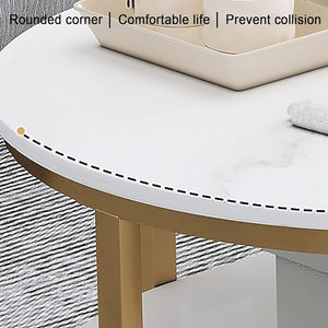 CROWN ART SHOPPEE Metal Centre Tables For The Living Room, Side Tables And Coffee Tables: Small Apartment Home Furnishings; Contemporary Coffee Tables; Oval Sofa Tables; And Side Tables 2 Tier White