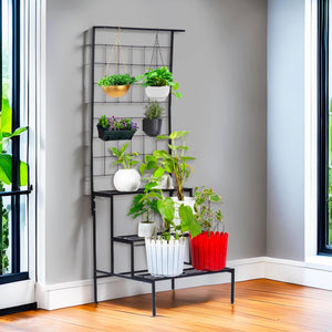 Niyara || Metal Planter Stand || Plant Stand for Pots|| Outdoor Plant Stand (set of 4, Square stand)