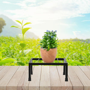 Niyara || Metal Planter Stand || Plant Stand for Pots|| Outdoor Plant Stand (set of 4, Square stand)