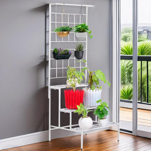 Niyara || Metal Planter Stand || Plant Stand for Pots|| Outdoor Plant Stand (set of 4, Square stand)