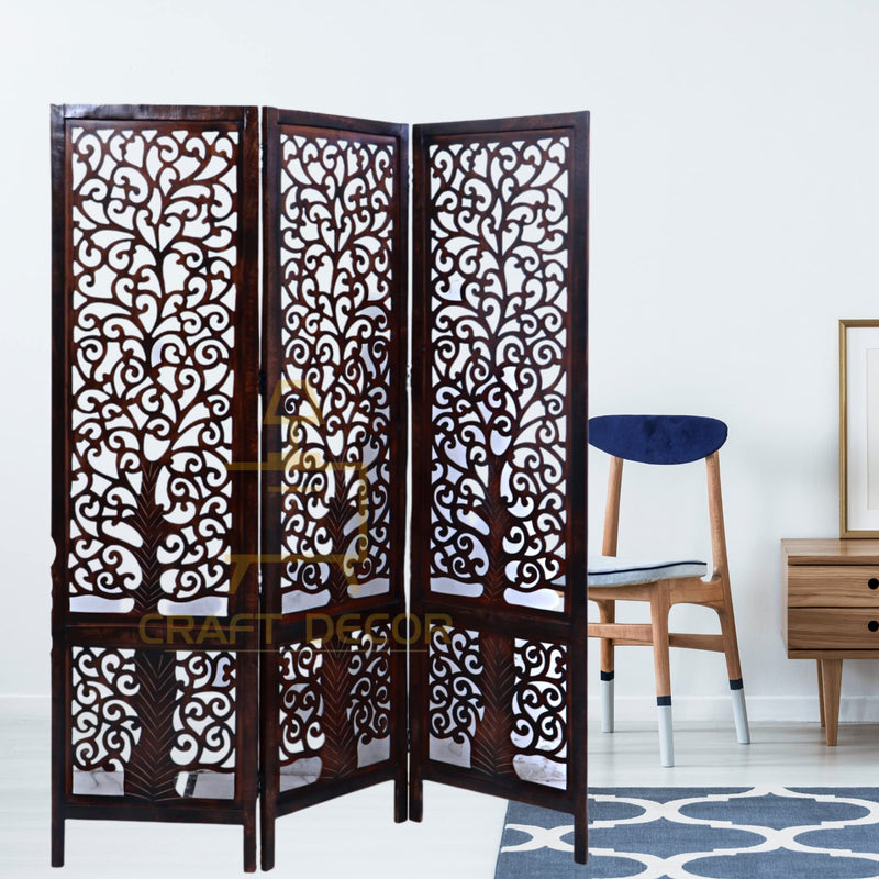 CRAFT DECOR Wooden Room Divider |Wooden Partition for Living Room |Wooden Room Separator | Room Wall Divider |Screen Separator for Living Room/Bedroom/Office/Pooja Room