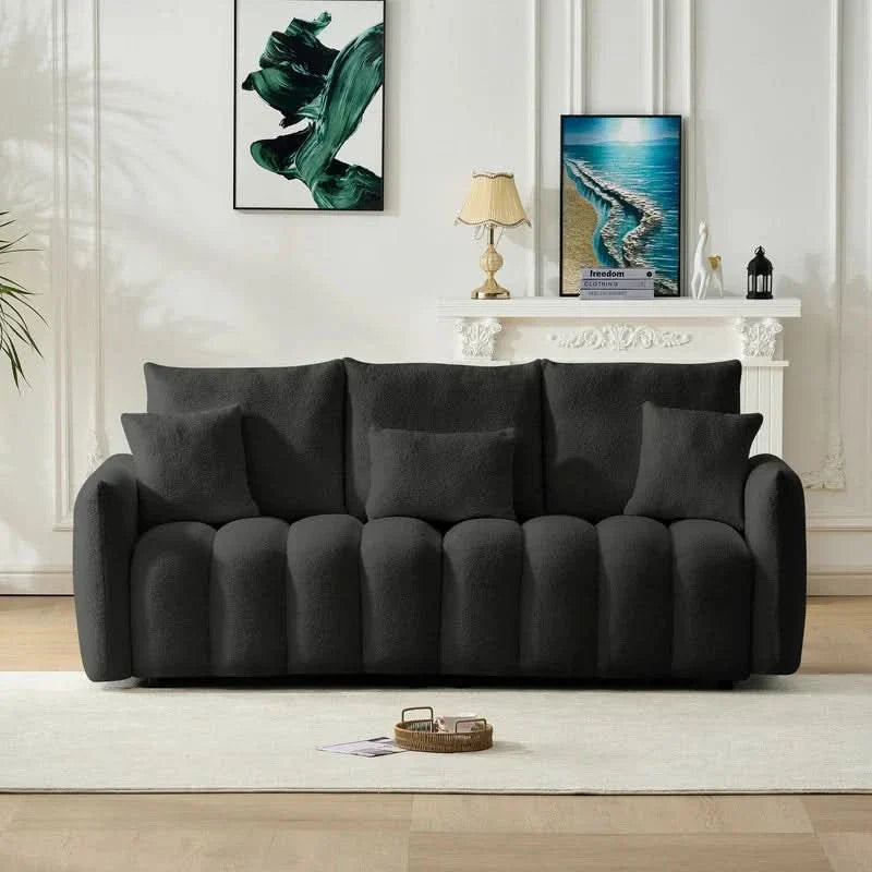 Gaang premium teddy velvet oversized cushioned 3-seater sofa
