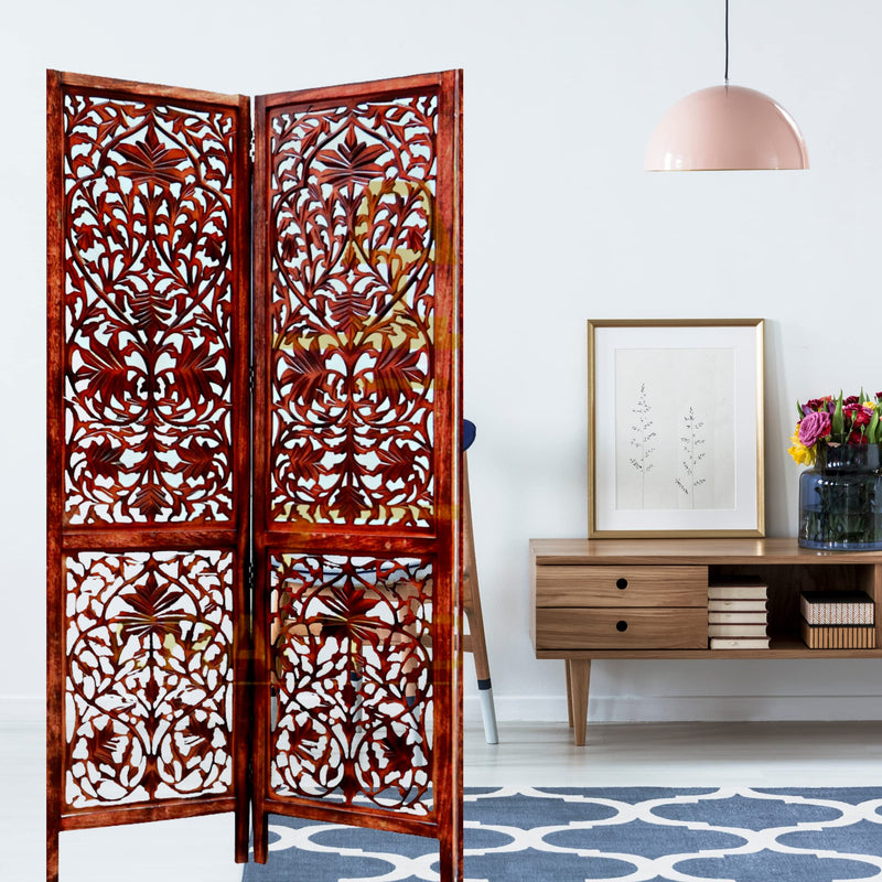 CRAFT DECOR Wooden Room Divider |Wooden Partition for Living Rooms |Wooden Room Separator | Room Wall Divider |Screen Separator for Living Room/Bedroom/Office/Pooja Room