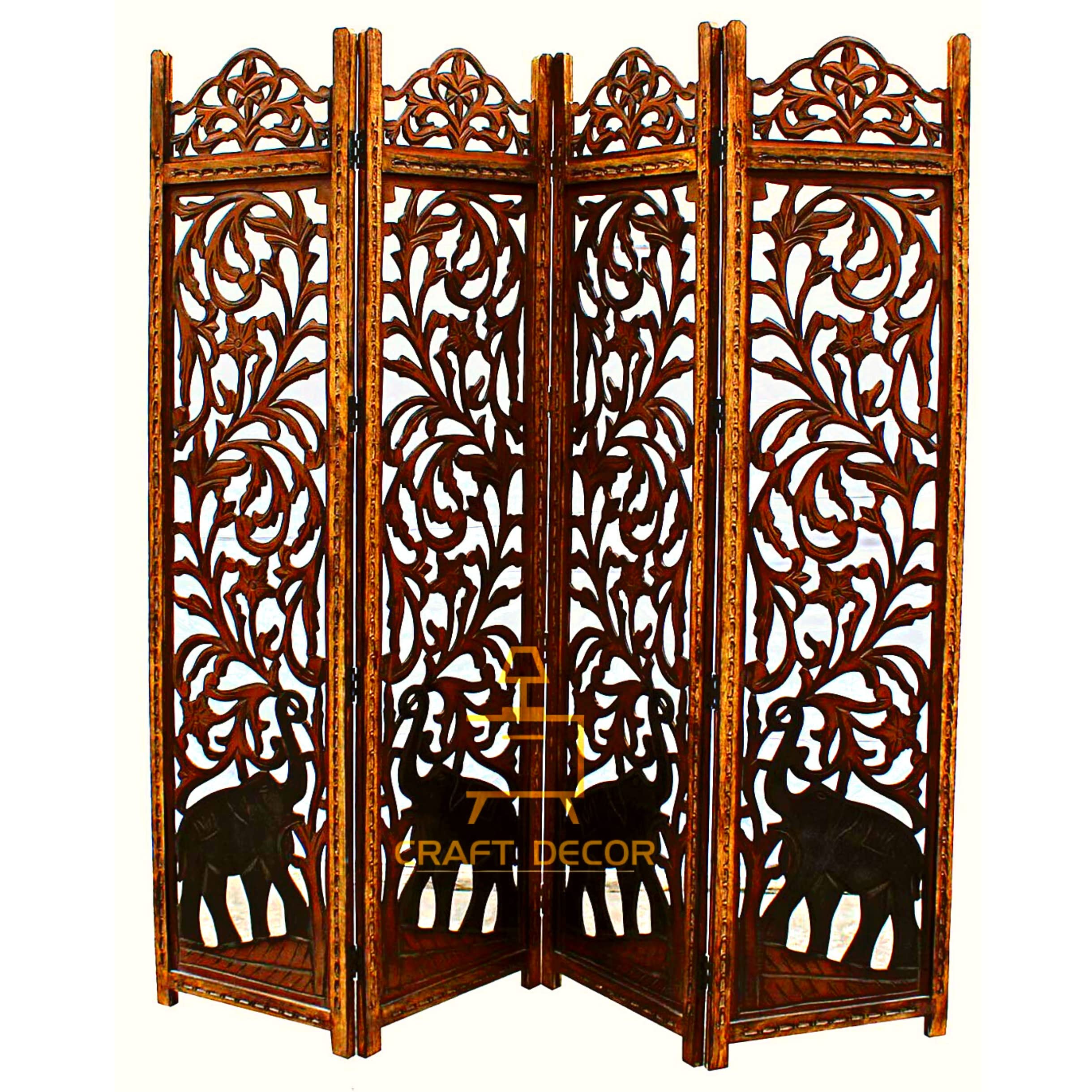 CRAFT DECOR Wooden Room Divider/Wooden Room Partition for Living Room/Wooden Separator for Living Room/Office Wooden Room Partition/Wall Divider/Wooden Screen for Home/Office/Restaurant/Pooja Room