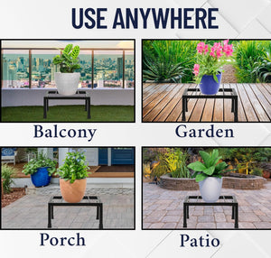Niyara || Metal Planter Stand || Plant Stand for Pots|| Outdoor Plant Stand (set of 4, Square stand)