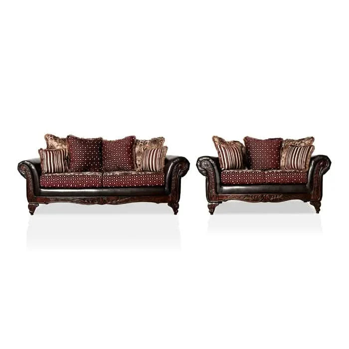 Adamsuno 2 - Piece Faux Leather Living Room Luxury Sofa Set
