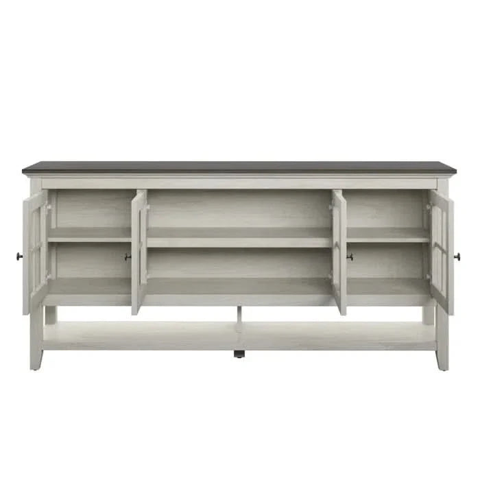 67.75 in Wide Modern Farmhouse Sideboard with Glass Doors