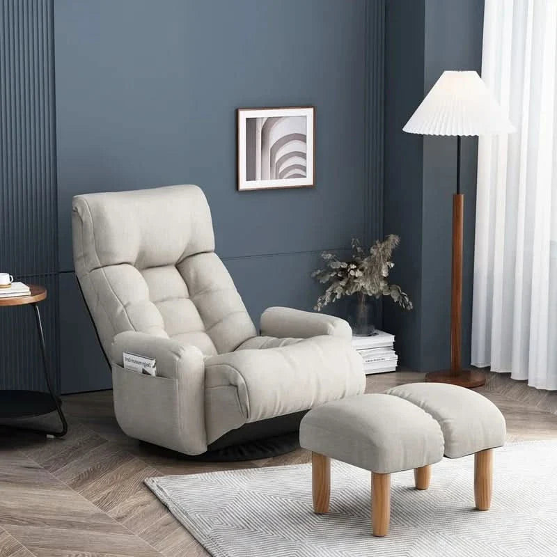 Hackerol Upholstered Swivel Accent Chair with Ottoman - Craft Decor