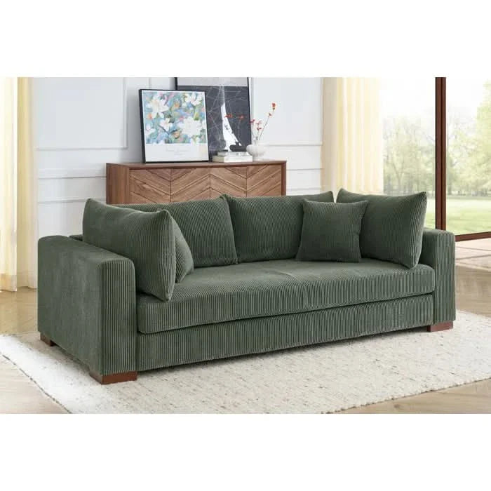 Compact Square Arm Sofa – Space-Saving Couch for Apartments