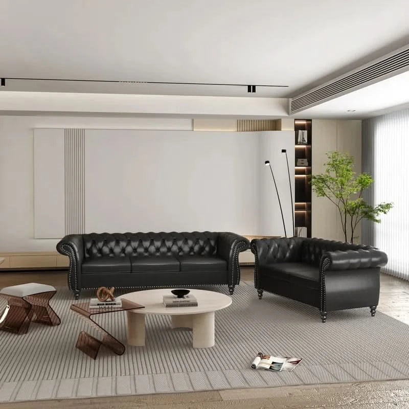 Alxisz 2 - Piece Faux Leather Living Room Set Luxury Sofa Set