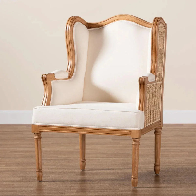Rattan and Bayur Wood Armchair – Natural Accent Seating
