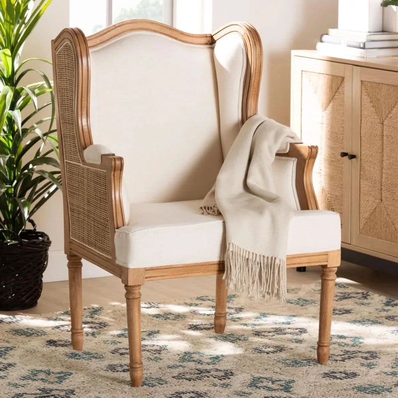 Rattan and Bayur Wood Armchair – Natural Accent Seating