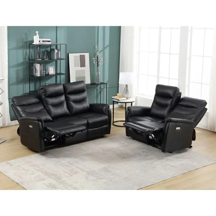 Angellien 2 Piece Leather PowerReclining Living Room Luxury Sofa Set
