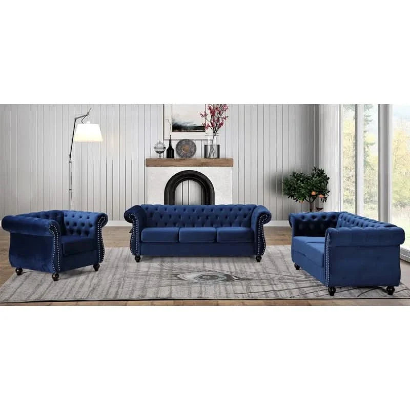 Anguloz 3 - Piece Velvet Living Room Set Luxury Sofa Set