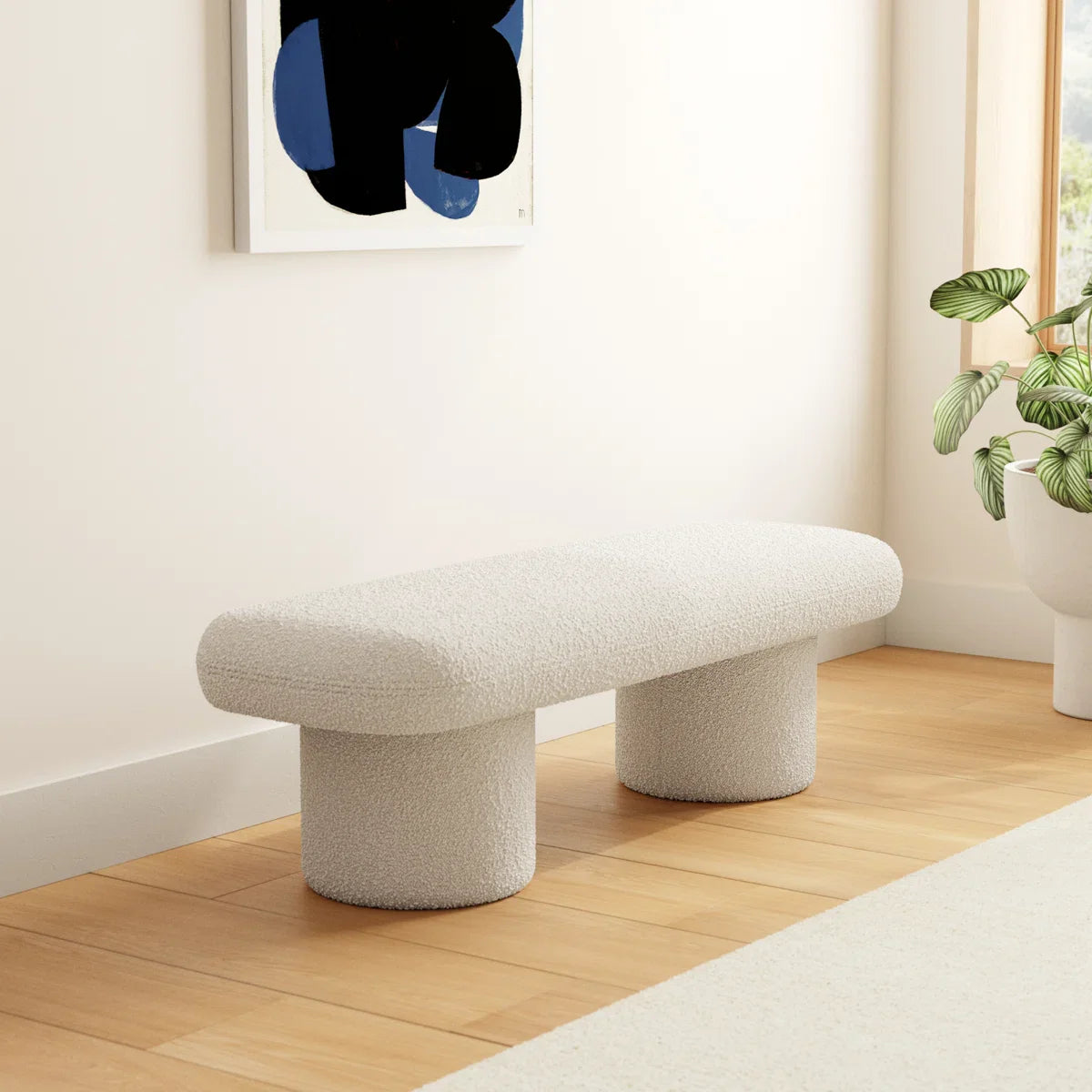 Shravakon Boucle Bench - craft decor