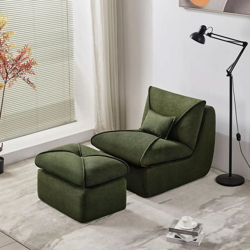 Cinny Armless Bean Bag Set With Ottoman (set Of 2)
