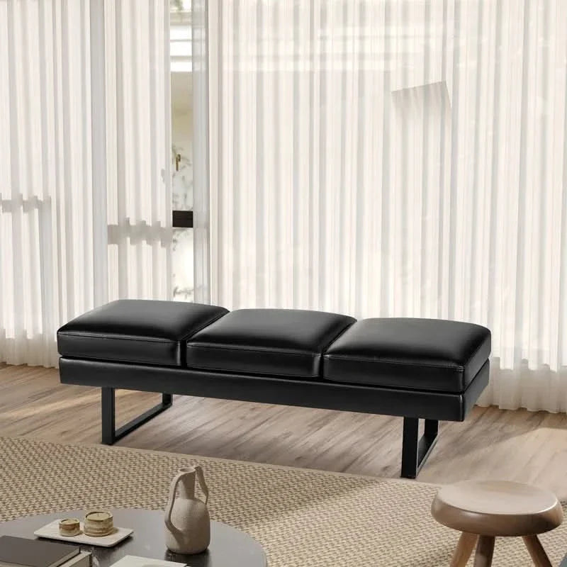 Bazperstate Faux Leather Office Bench - craft decor