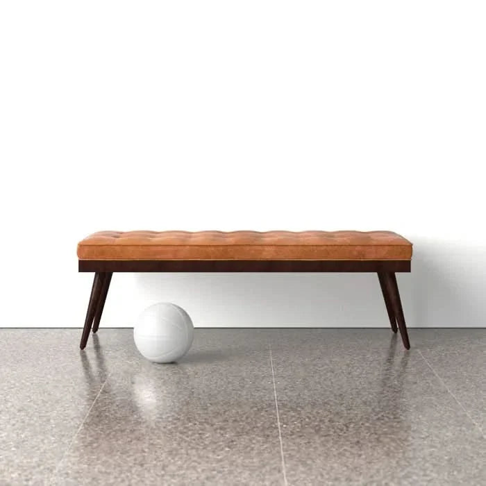 Lakshak Full-Grain Italian Genuine Leather Bench - craft decor