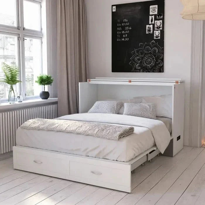 Murphy Bed Chest with Storage and Built-in Charger