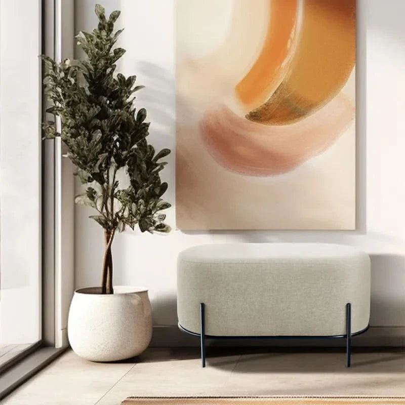 Arushkan Fabric Ottoman Bench with Metal Legs - craft decor