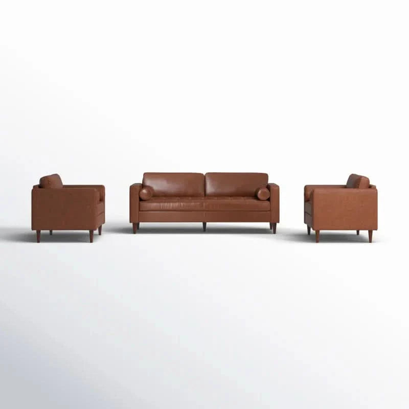 Bradlia 3 - Piece Faux Leather Living Room Luxury Sofa Set