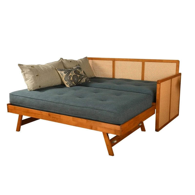 Wooden Daybed with Pop-Up Bed in Honey – Mattress Included