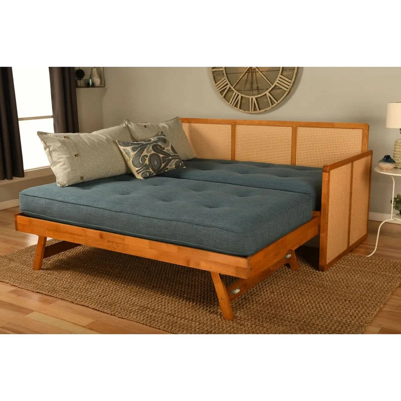 Wooden Daybed with Pop-Up Bed in Honey – Mattress Included