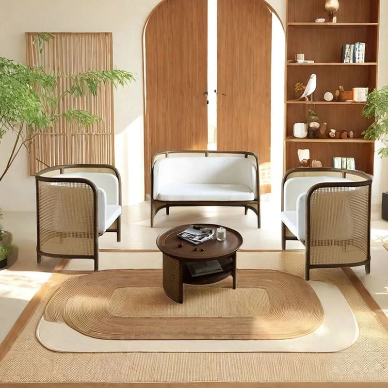 4-Piece Handwoven Rattan Sofa Set – Includes Sofa, 2 Chairs