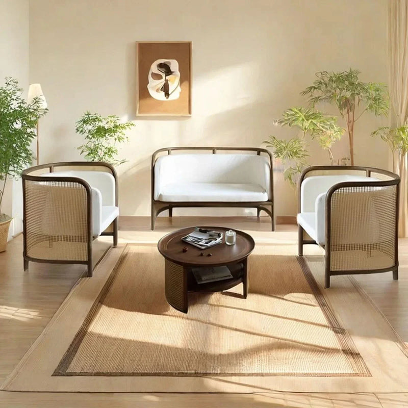 4-Piece Handwoven Rattan Sofa Set – Includes Sofa, 2 Chairs