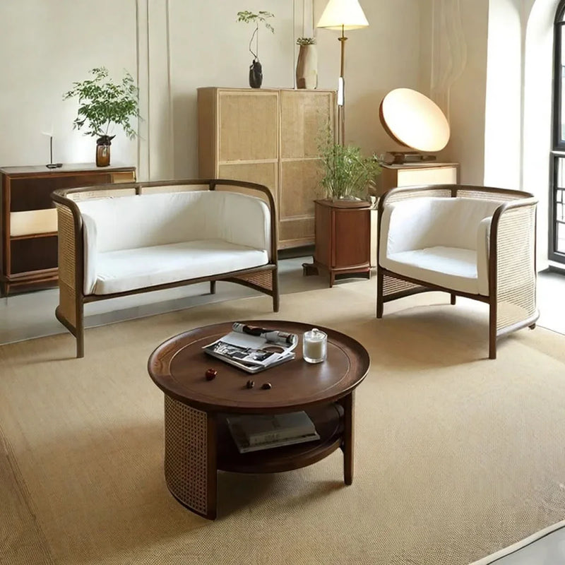 3-Piece Handwoven Rattan Sofa Set – Includes Sofa, Chair & Table