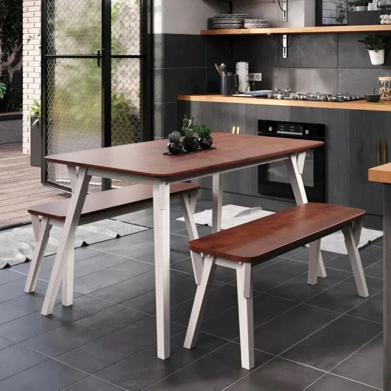 Arjunvalley 3 - Piece Solid Wood Dining Set - Craft Decor