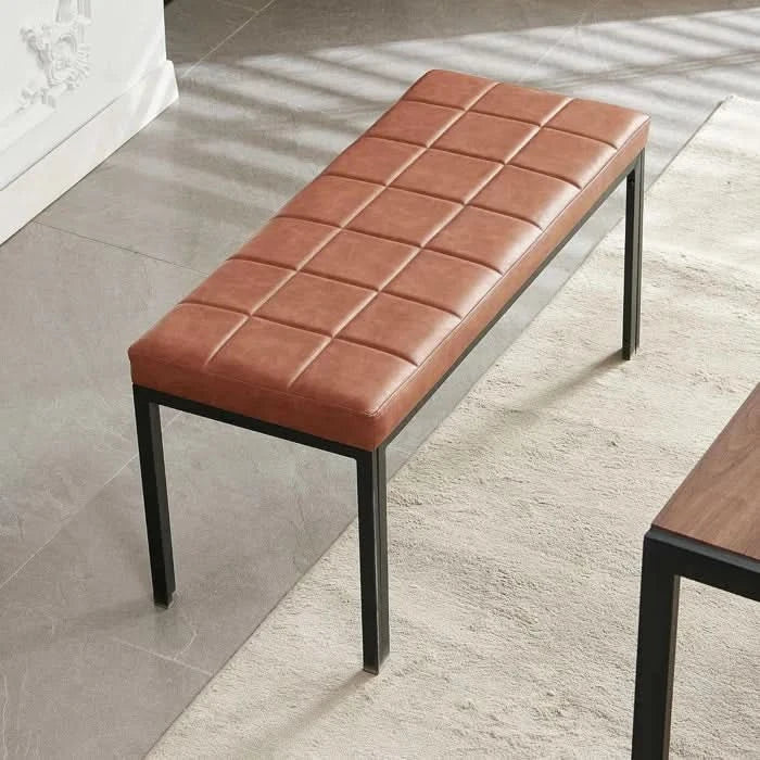 Chenister Faux Leather Upholstered Bench - craft decor
