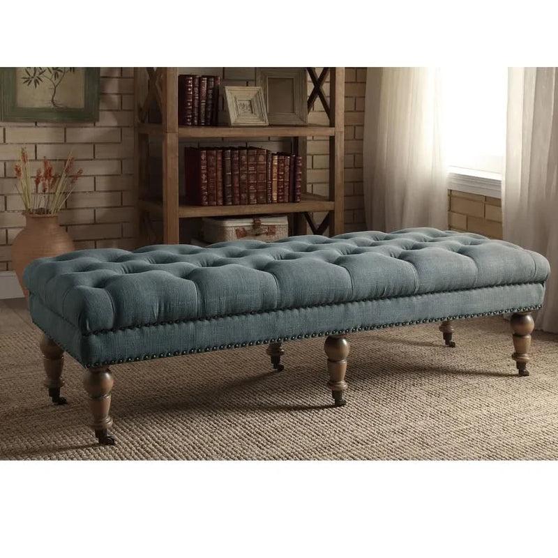 Copper Grove Pereiaslav 62-inch Tufted Light Blue Bench - craft decor
