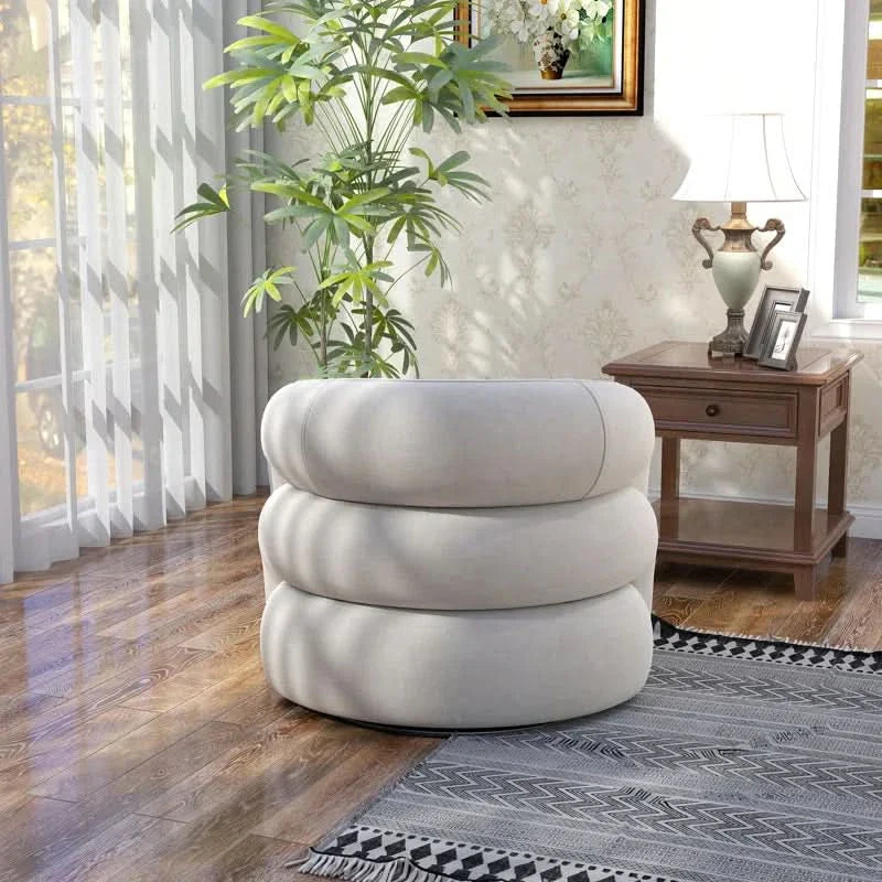 Upholstered Swivel Barrel Chair - Craft Decor