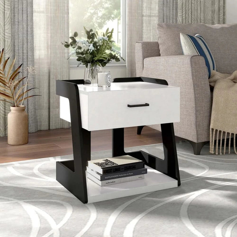 Zykus Modern 1-Drawer Bedside End Table