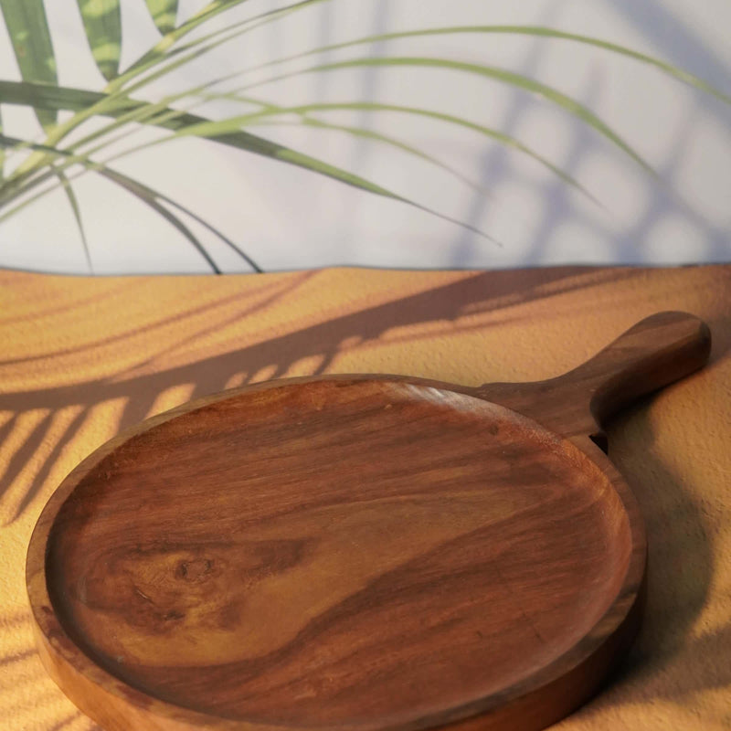 Wooden Round Serving Tray for Pizzas