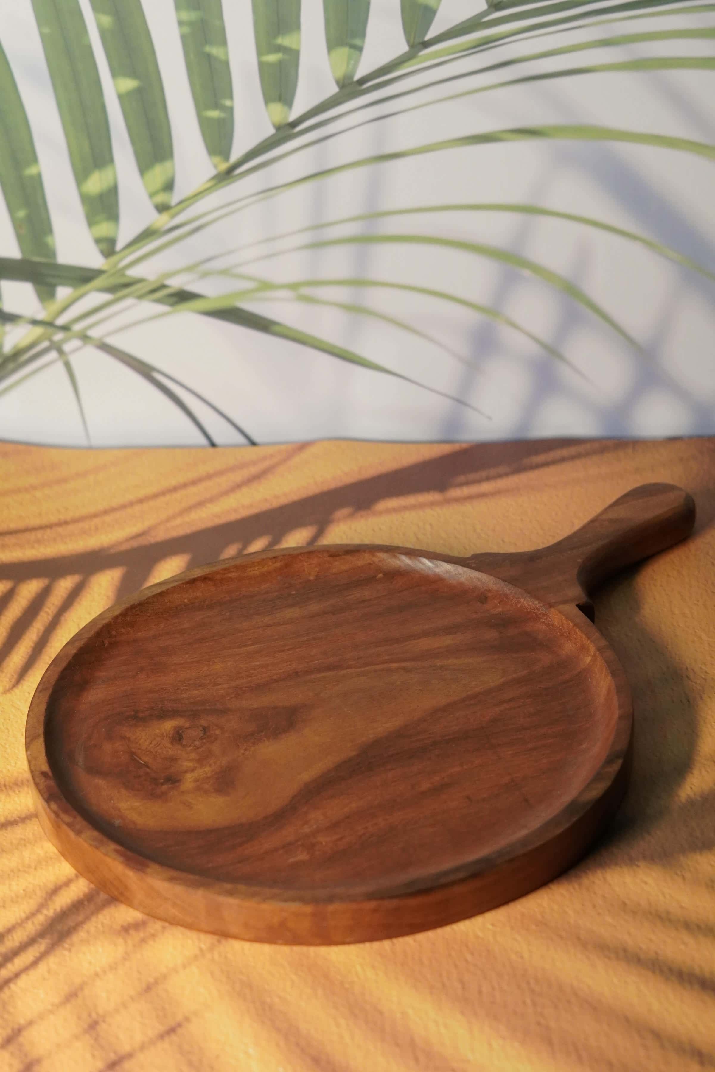 Wooden Round Serving Tray for Pizzas