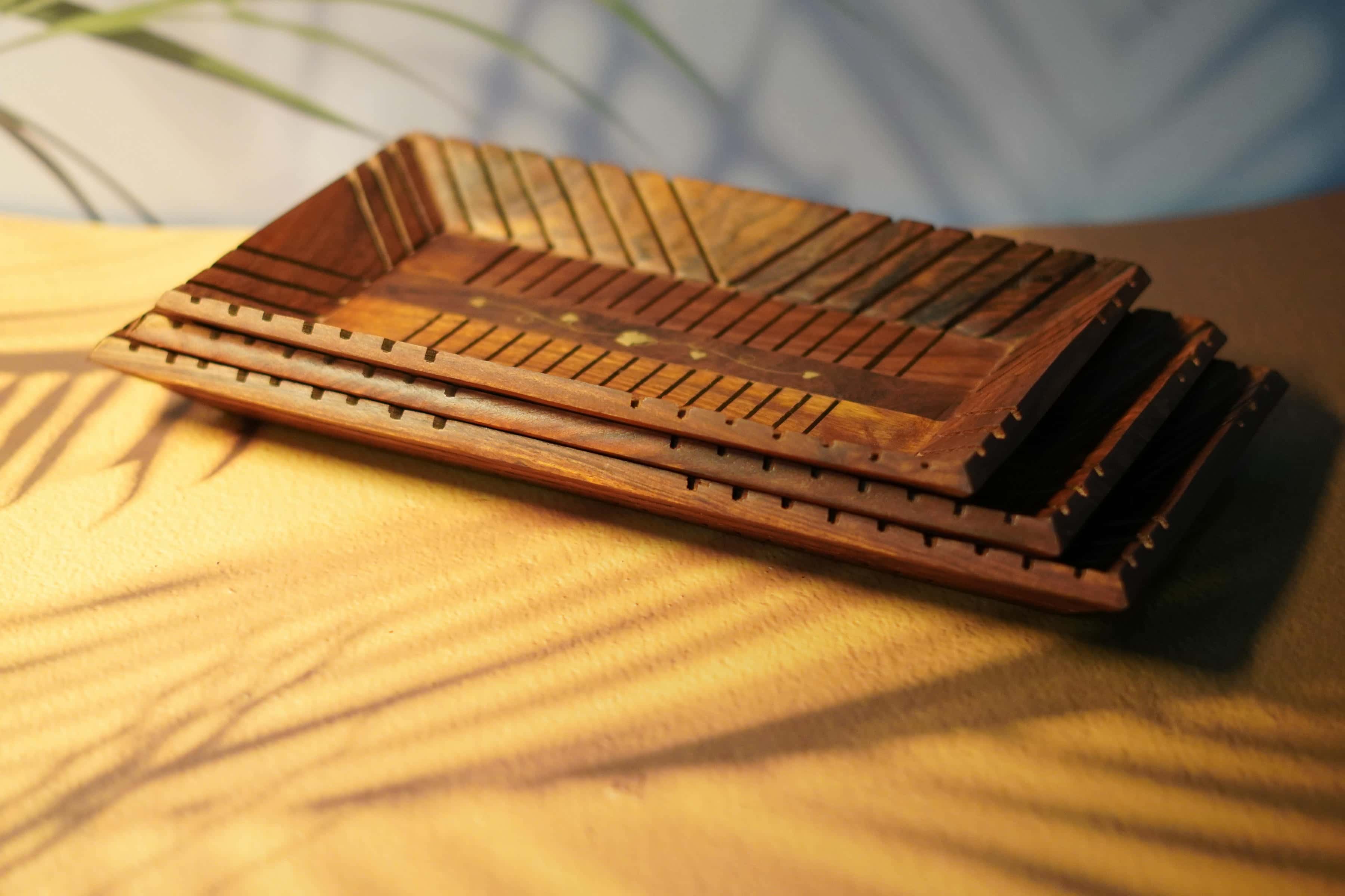 Nesting Wooden Serving Trays