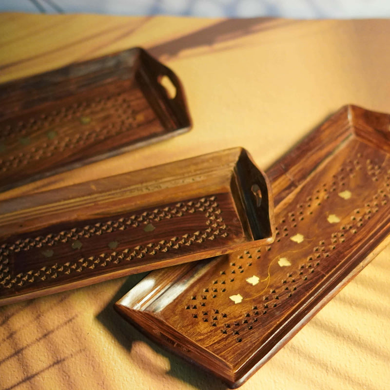 Rustic Elegance: Handcrafted Wooden Serving Trays
