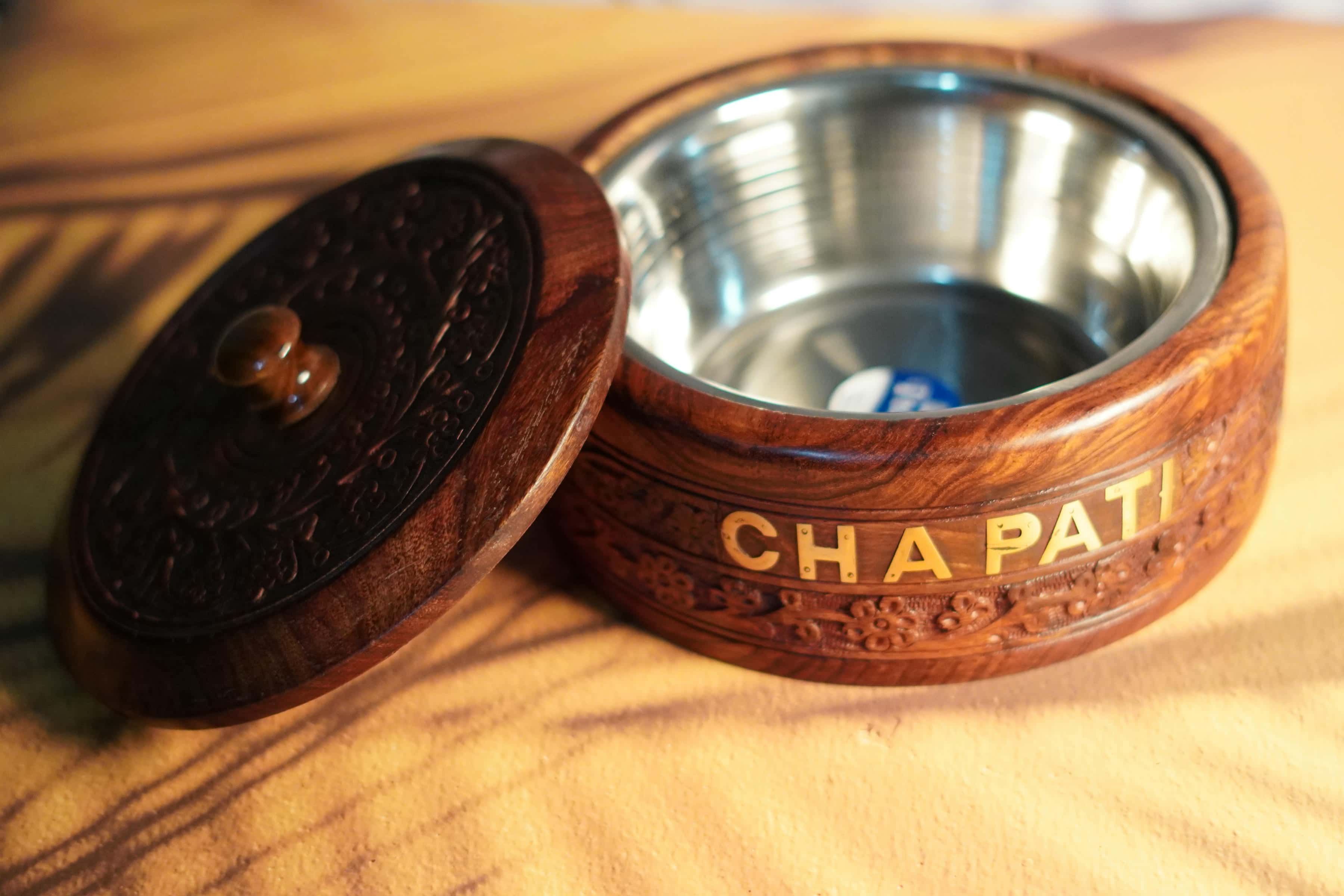 Handcrafted Wooden Rustic Elegance Chapati Box