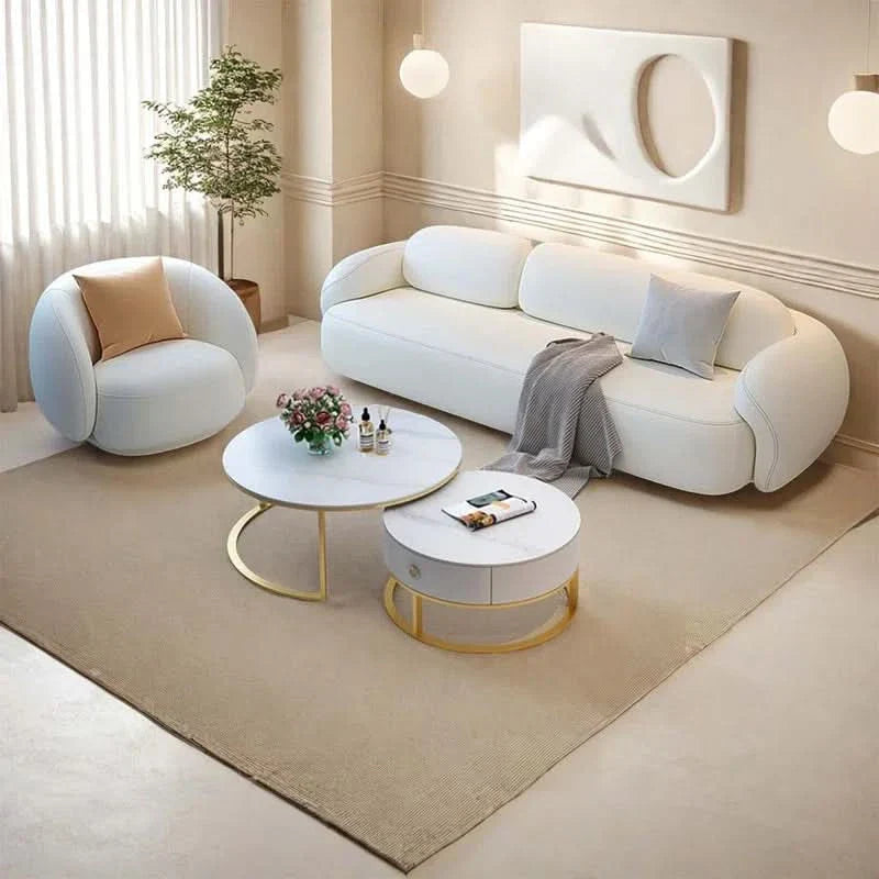 Dejaviono 3 - Piece Faux Leather Living Room Luxury Sofa Set