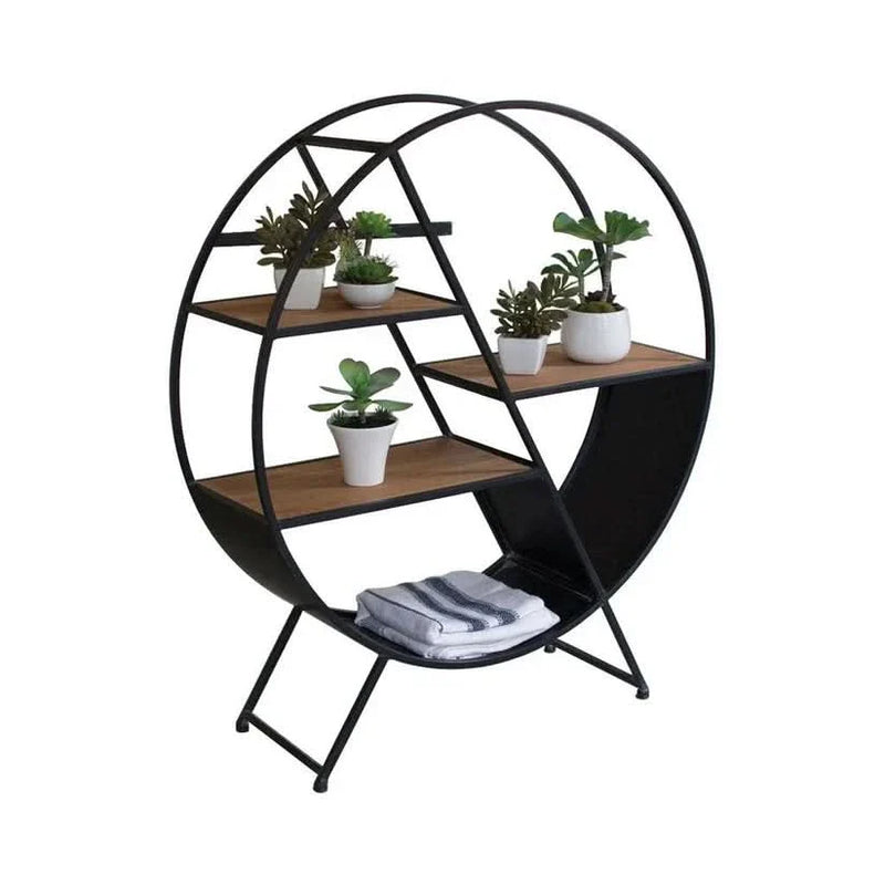 Display Rack In Iron And Solid Wood - Craft Decor