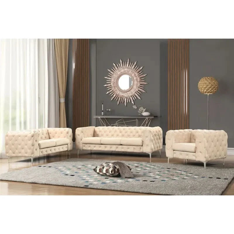 Donavynz 3 - Piece Velvet Living Room Set Luxury Sofa Set
