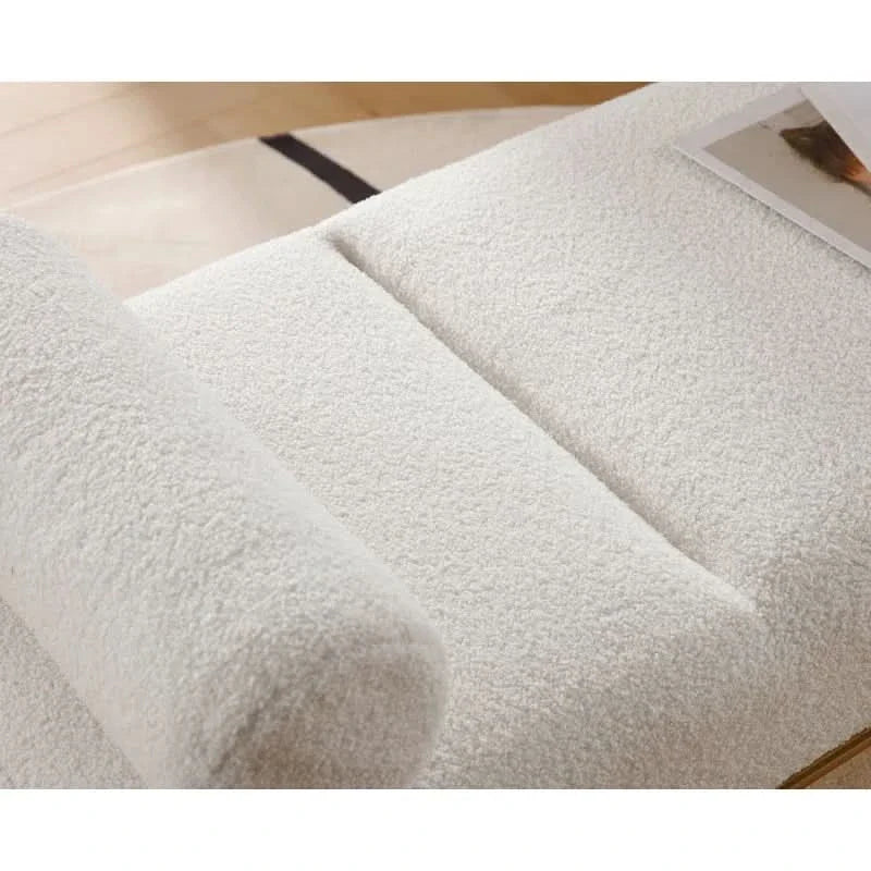 Labornite Modern Faux Fur Upholstered Ottoman Bench Seat with Gold Legs