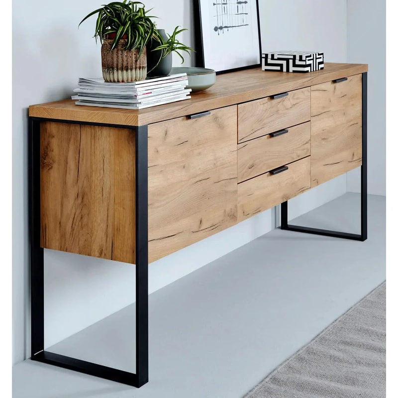 Wide Wooden Sideboard – Spacious Storage Cabinet for Dining Room
