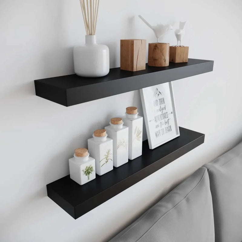 Siving Modern Wide Wood Floating Shelves (Set of 2)