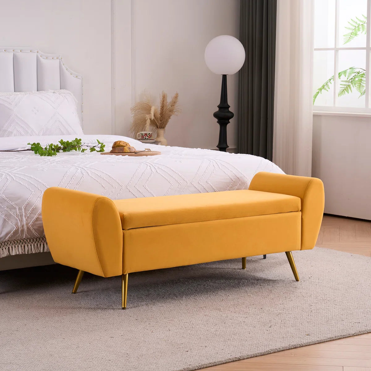 Storage Bench End of Bed Ottoman for King Size Bed - craft decor
