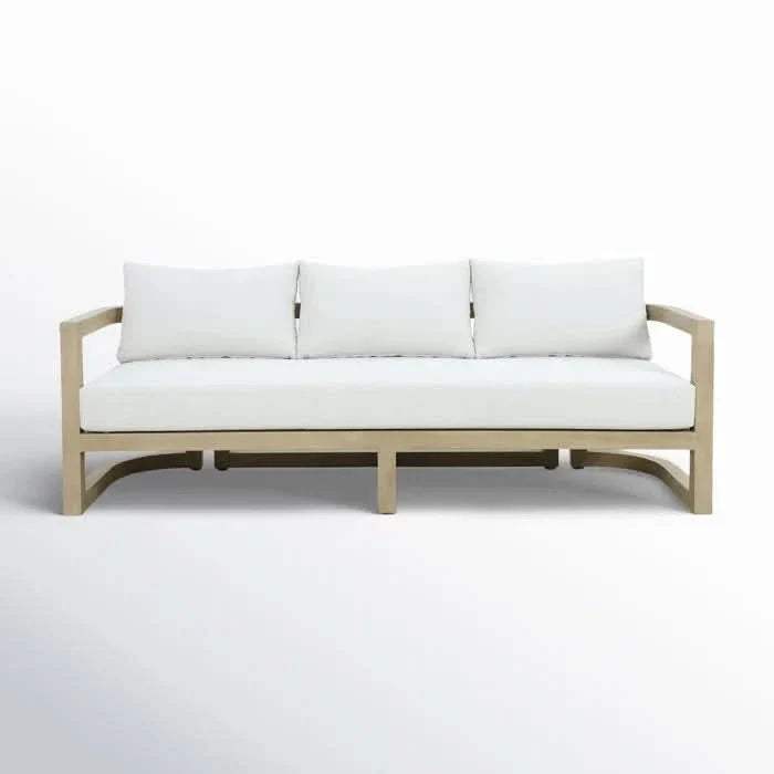 3-Person Acacia Wood Seating Sofa With Light Teak Finish