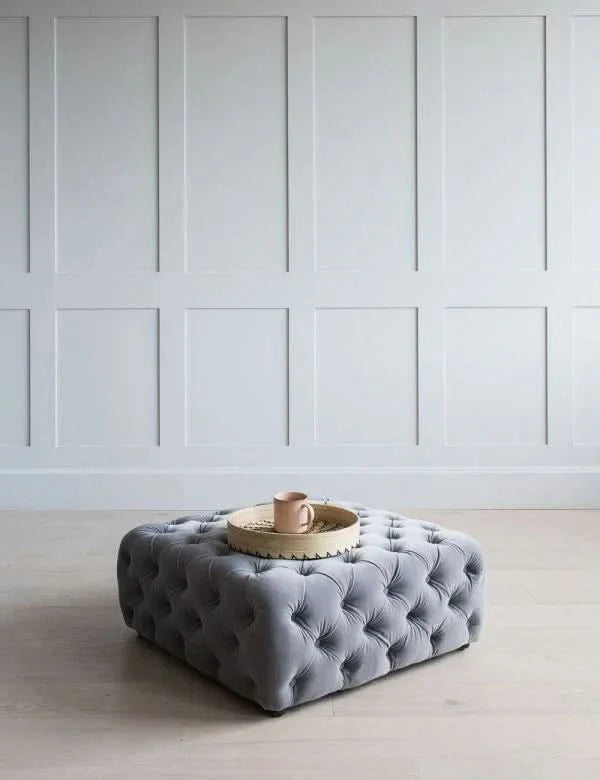 Cevberg Buttoned Pouffe cum Center Table -Craft Decor